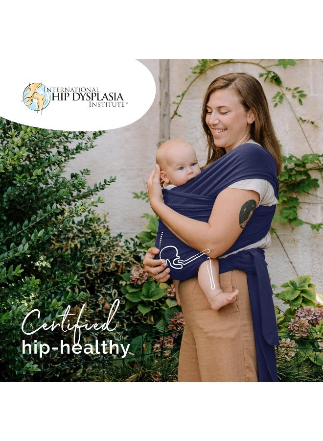 Boba Baby Wrap Carrier - Original Baby Sling Carrier for Newborns (7-35 lbs), Soft, Secure, Hands-Free & Ergonomic, Ideal for Comfortable Bonding, New Parents (Navy Blue) - Image 3